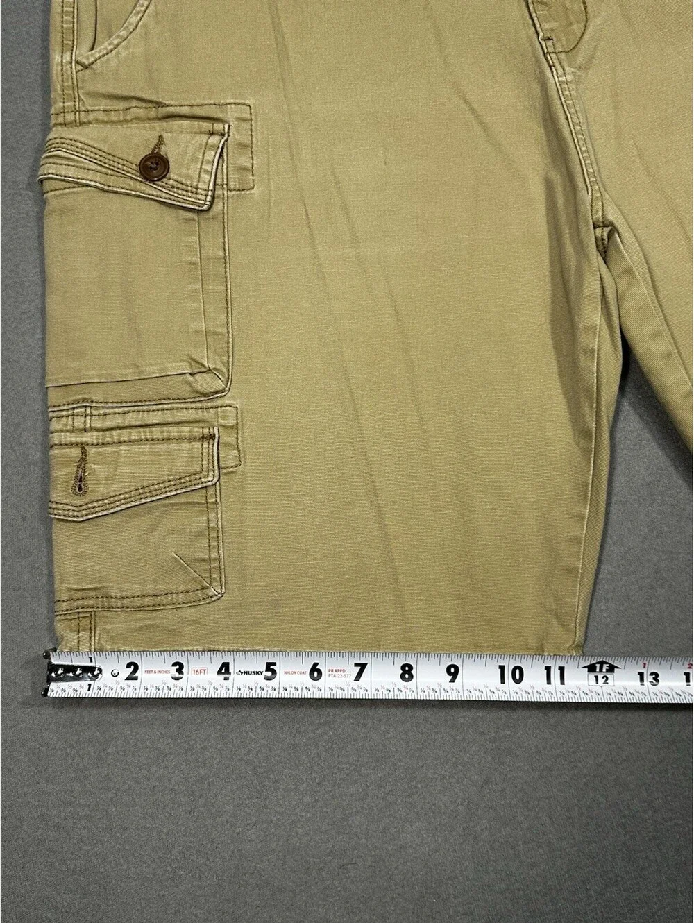 Iron Co Mens Cargo Casual Shorts Size 40 Khaki Beige Stretch Cotton Utilit